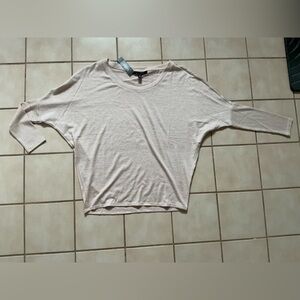 WHBM Long Sleeve Ribbed Tunic Sweater Sz Small NWT! Rose Smoke / Wht Marl